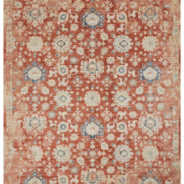 5 ft. x 7 ft. Red Rosemont Abstract Washable Area Rug