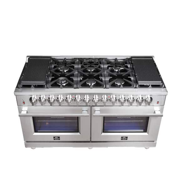Forno Massimo 60 in. 10-Sealed Burners Freestanding Dual Fuel