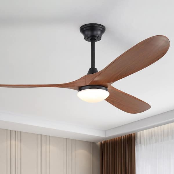 60 in. Indoor/Outdoor Smart Integrated LED Brown Downrod Ceiling Fan with Light Kit and Remote/APP Control