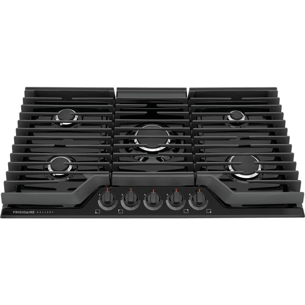 Gallery 36 in. Gas Cooktop in Black with 5-Burners