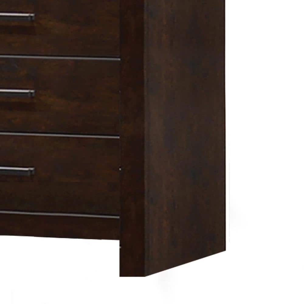 Panang Mahogany 5-Drawer Vertical Chest with Felt-Lined Drawer