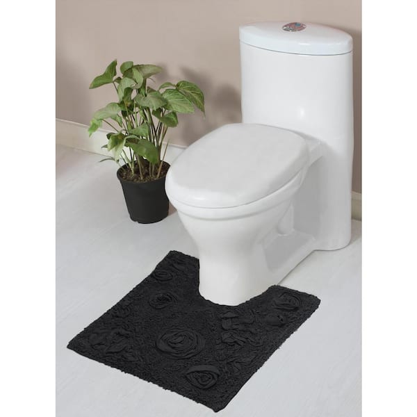 HOME WEAVERS INC Modesto Bath Rug 100% Cotton Bath Rugs Set, 20 in. x20 in. Contour, Gray