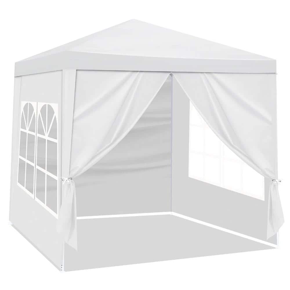 6.5 ft. x 6.5 ft. White Canopy Tent, 4 Sides Portable Waterproof Party Tent price history on PriceWatchPro