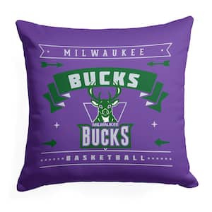 NBA Hardwood Classic Bucks Printed Multi-Color 18 in x 18 in Throw Pillow