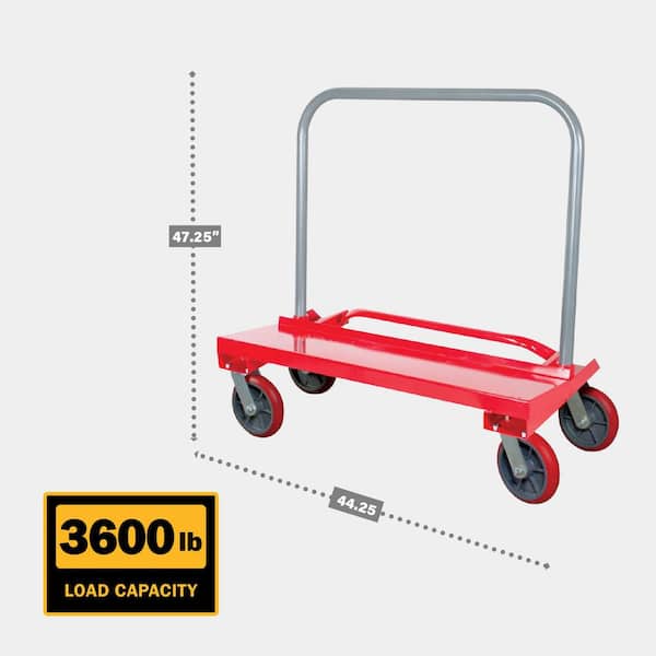 Drywall Cart Removable Handle with 3600 lbs. Load Capacity