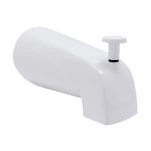 5-1/4 in. Standard Reach Wall Mount Tub Spout with Front Diverter, White