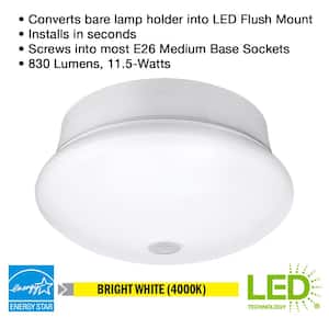 60-Watt Equivalent 7 in. E26 Motion Sensor LED Light Bulb Customize Hold Times Closet Rated in Bright White (4-Pack)