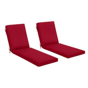 24 in. x 30 in. Outdoor Deluxe Chaise Lounge Cushion in Chili(2-pack)