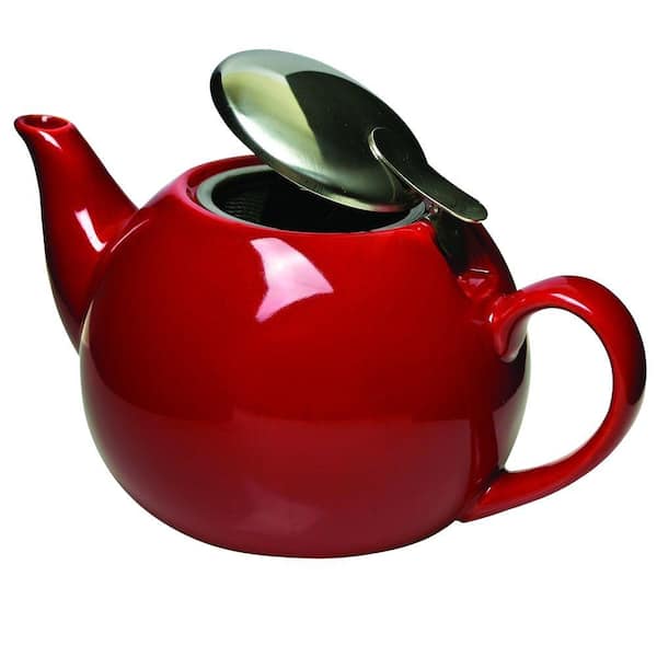 Primula 3-Cup Ceramic Teapot with Stainless Steel Infuser in Red