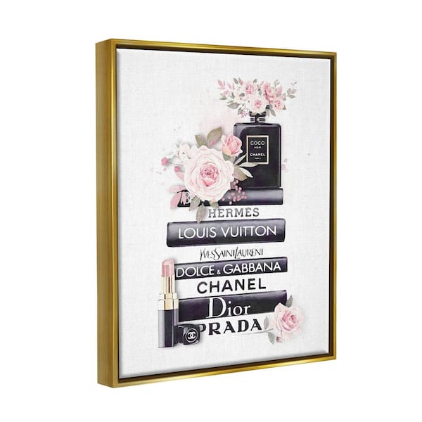 The Stupell Home Decor Collection Pink Roses and Toiletries Fashion Glam  Bookstack by Ros Ruseva Floater Frame Nature Wall Art Print 17 in. x 21  in. af-245_ffg_16x20 - The Home Depot