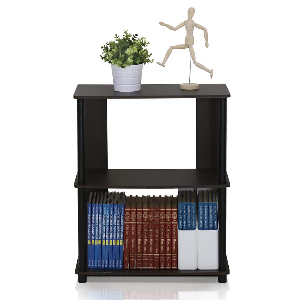 Elegant Walnut Wood Bookcase with Open Shelves