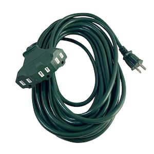 50 ft. 16/3 Light Duty Indoor/Outdoor Landscape Extension Cord with Multiple Outlet Triple Tap End, Green