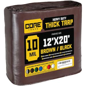 12 ft. x 20 ft. Brown/Black 10 Mil Heavy Duty Polyethylene Tarp, Waterproof, UV Resistant, Rip and Tear Proof