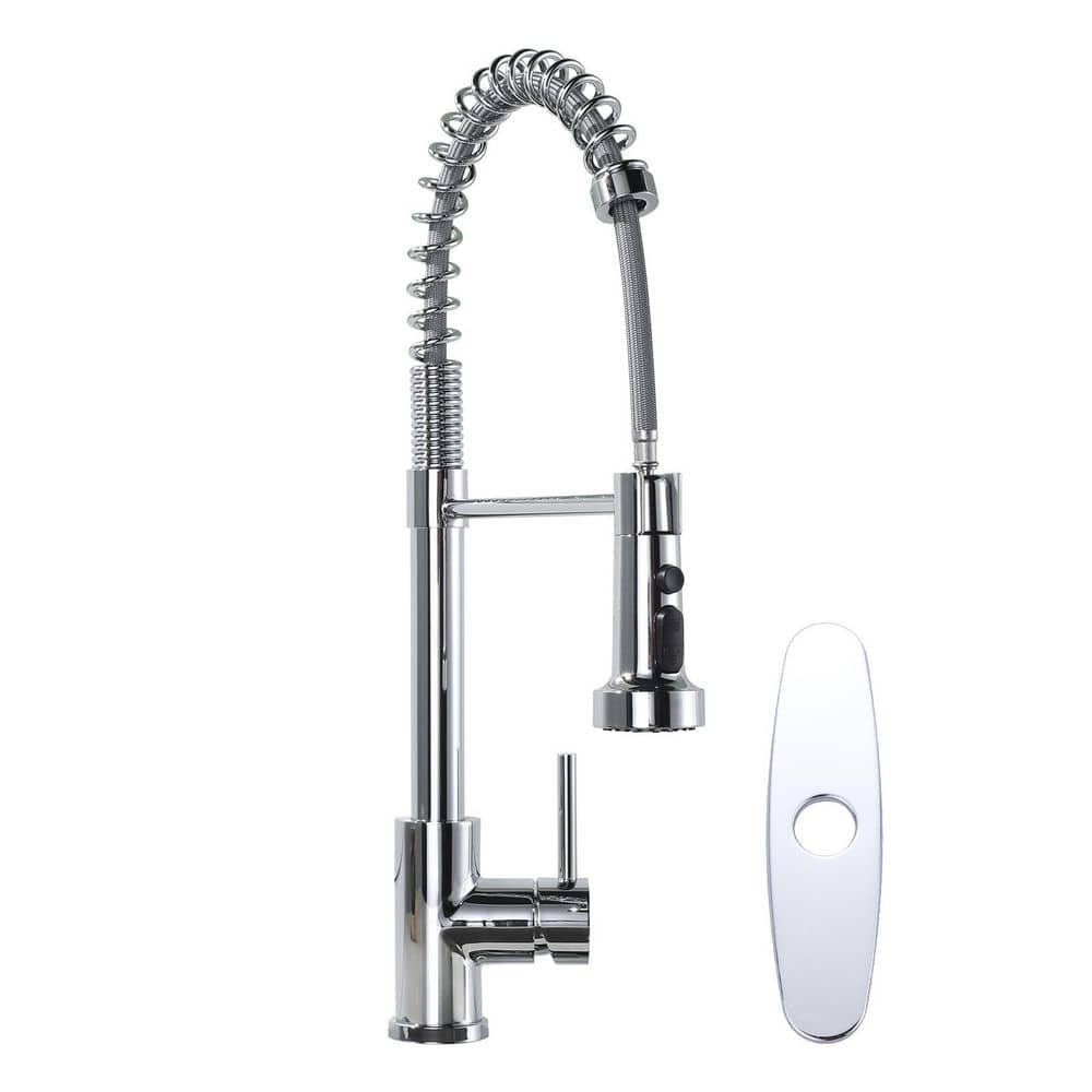20.3 in. H Single Handle Pull Down Sprayer Kitchen Faucet w/360° Spout Swivel, Water Filter Faucet in Polished Chrome price history on PriceWatchPro