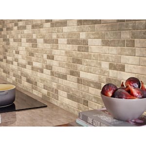 Sahara Sundown Interlocking 11.25 in. x 13.5 in. Glossy Glass Patterned Look Floor and Wall Tile (14.55 sq. ft./Case)