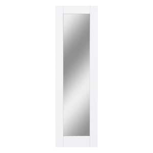 24 in. x 80 in. 1-Lite Mirrored Glass and Solid Core Manufacture Wood White Primed Interior Door Slab