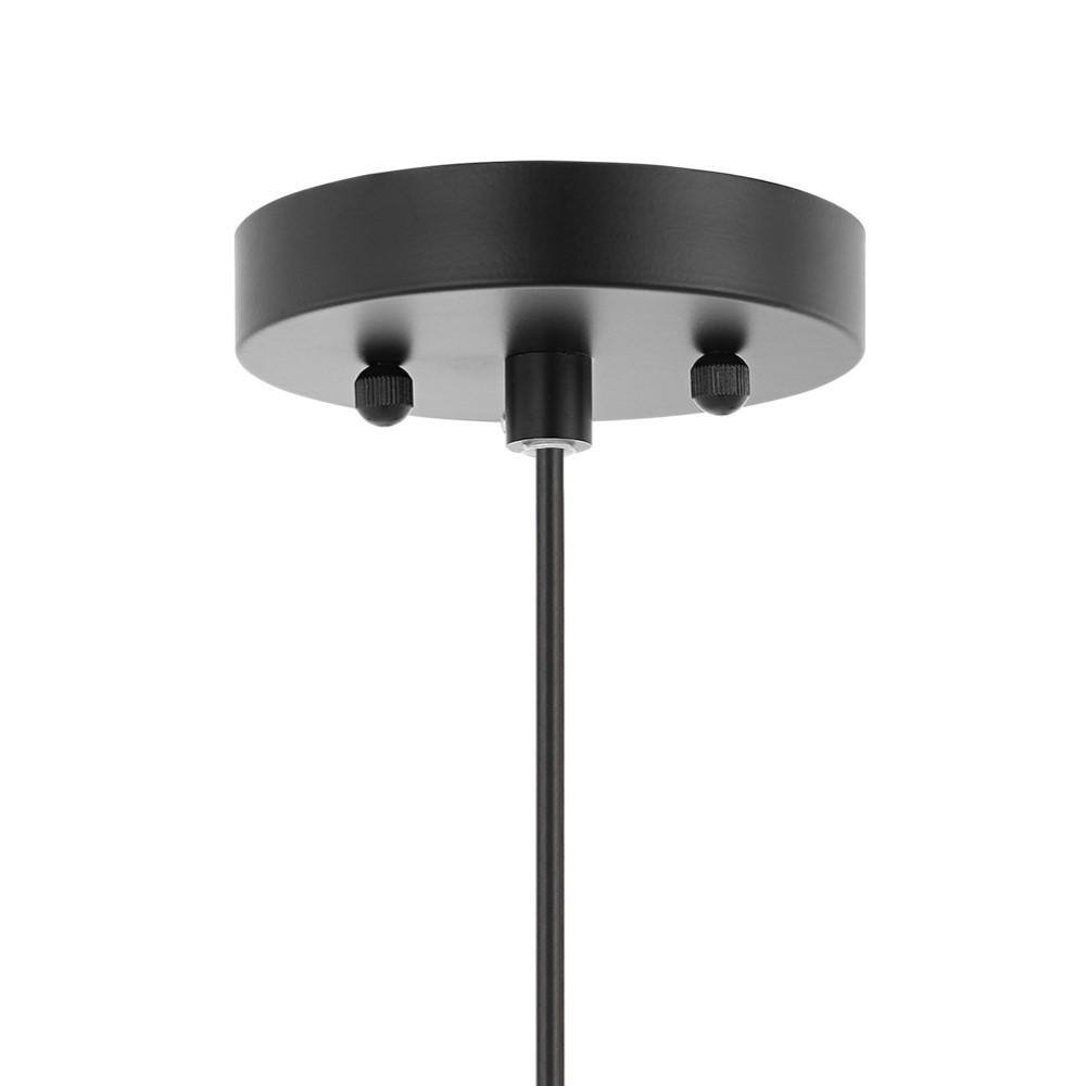 Nova 20.25" Black Rattan Cone LED Pendant with Adjustable Cord