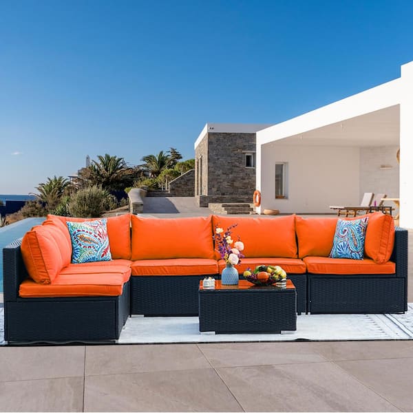 Orange 2024 patio cushions