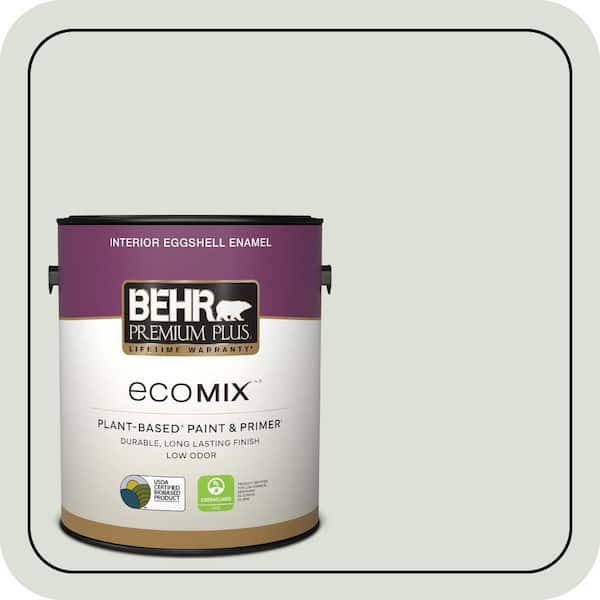 1 gal. #N390-1 Light Mist Eggshell Enamel EcoMix Plant-Based Interior Paint & Primer
