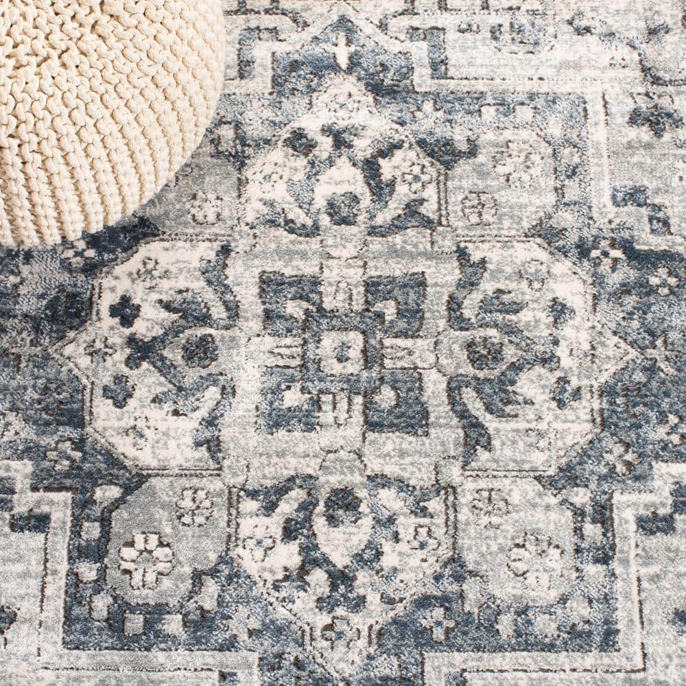 Ivory Medallion Hand-Knotted 3'x5' Synthetic Area Rug