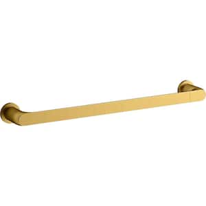 Avid 18 in. Wall Mounted Single Towel Bar in Vibrant Brushed Moderne Brass