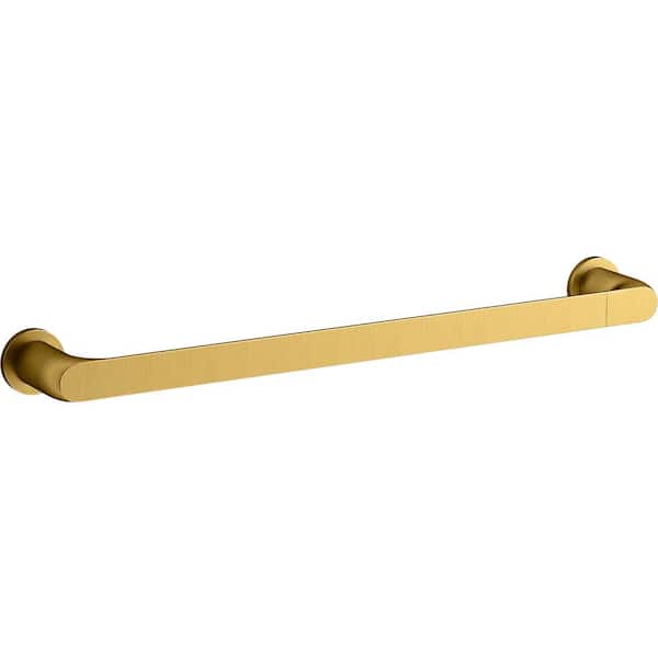 KOHLER Avid 18 in. Wall Mounted Single Towel Bar in Vibrant Brushed Moderne Brass