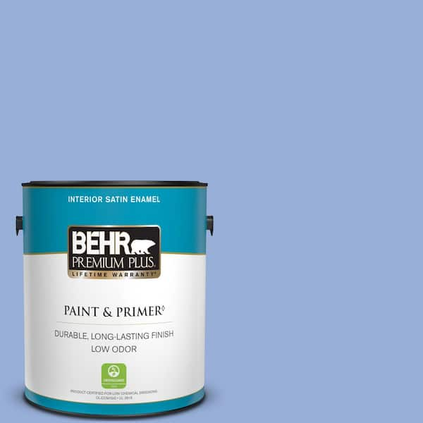 BEHR PREMIUM PLUS 1 gal. #590B-4 Anemone Satin Enamel Low Odor Interior Paint & Primer