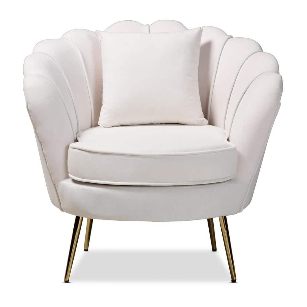 Baxton Studio Garson Beige and Gold Armchair 195 12434 HD The