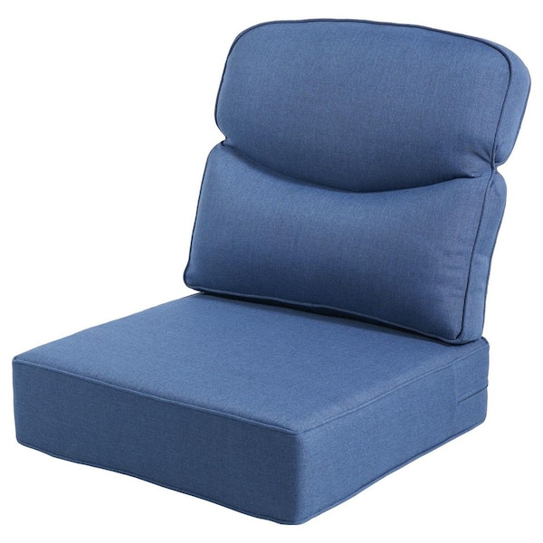 Light Relax Blue 24 x 24 Outdoor 2-Piece Deep Seating Outdoor Lounge Chair Cushion Set