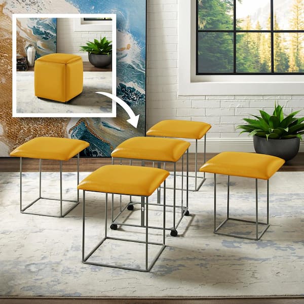 yellow cube chair