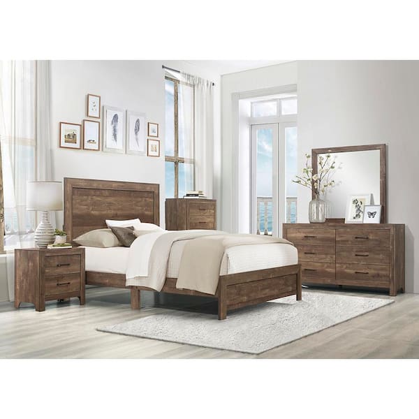 Lazzara Quinby Rustic Brown 2-Drawer 23.5 in. W Nightstand 1534-4