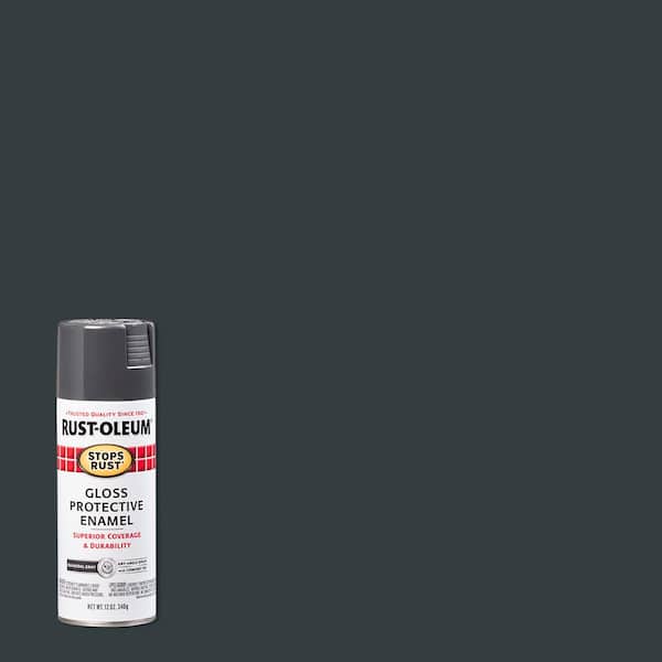 Rust-Oleum Stops Rust 12 oz. Protective Enamel Gloss Charcoal Gray Spray Paint (6-Pack)