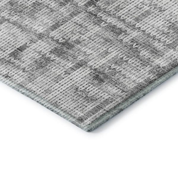Mayfield Premium Machine Washable Abstract AMF2130 Gray 2 ft. x 3 ft. Accent Rug