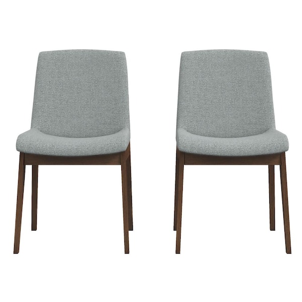 Ashcroft Furniture Co Levi Mid-Century Modern Light Grey Polyester Blend Dining Chair (Set of 2)