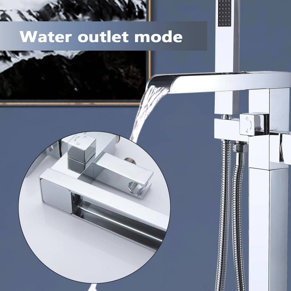 1 Handle Bathroom Freestanding Tub Filler with Diverter