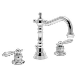Carrington 8 in. Widespread 2-Handle Bathroom Faucet with Drain Assembly in Polished Chrome