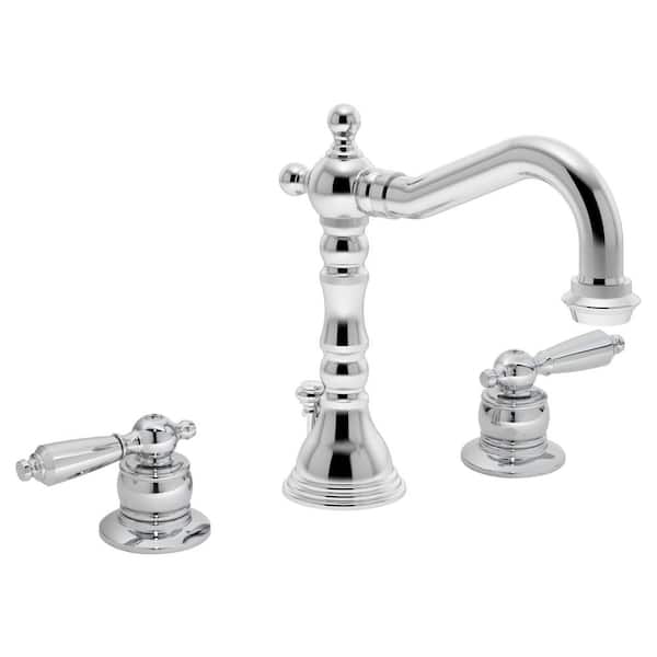 Symmons Carrington 8 in. Widespread 2-Handle Bathroom Faucet with Drain Assembly in Polished Chrome