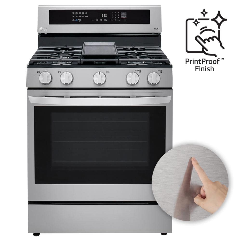 30" Stainless Steel Smart Freestanding Gas Range with Air Fry