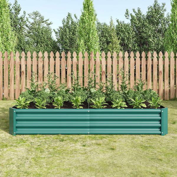 6 x 3 x 1 ft. Metal Raised Garden Bed for Planters, Vegetables and Herbs, Green