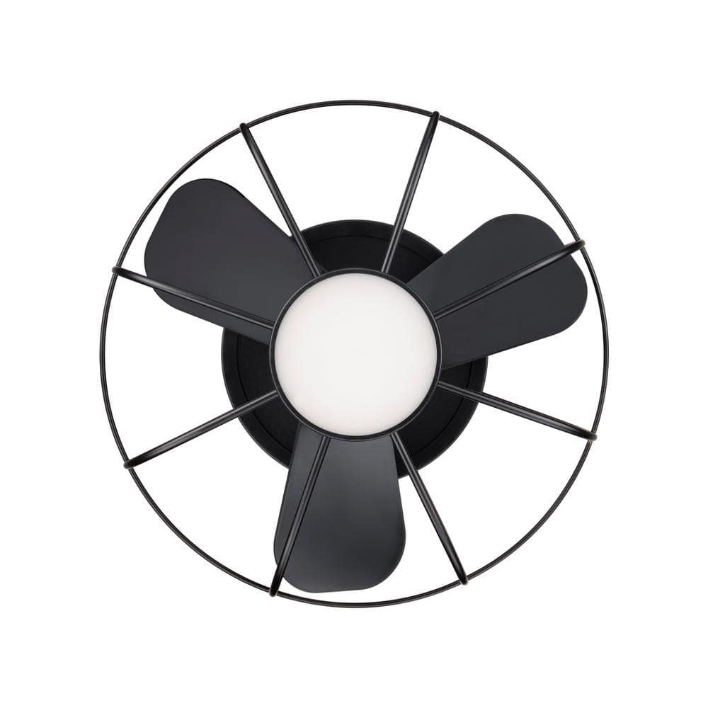 Matte Black 22" Smart Ceiling Fan with LED Light and Remote