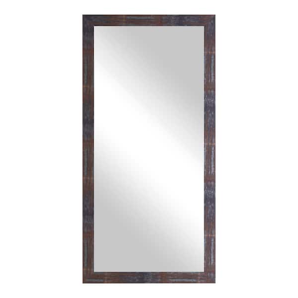 Rayne Mirrors Modern Rustic (60 in. W x 33 in. H) Industrial Steel Brass MDF Wide Rectangle Mirror