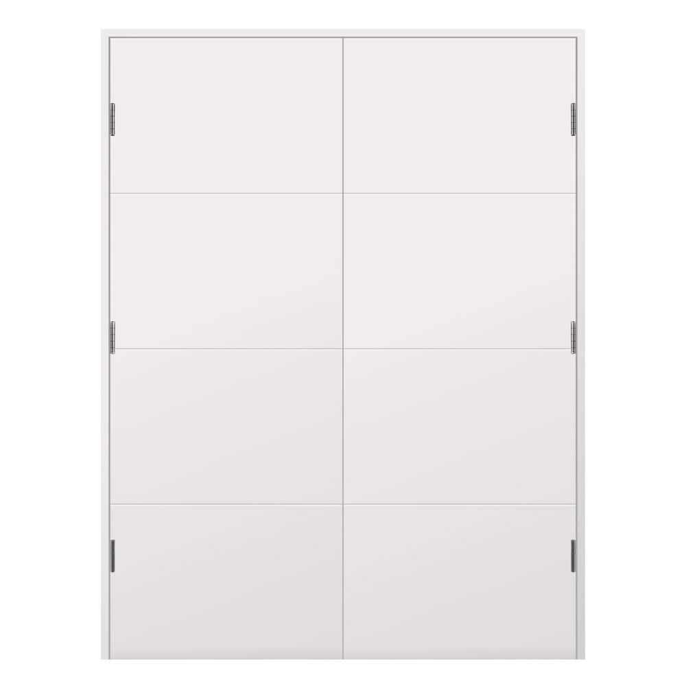 44 in. x 80 in. Bi-Parting Solid Core White Primed Composite Prehung French Door Catch Ball with lines Satin Nickel price history on PriceWatchPro