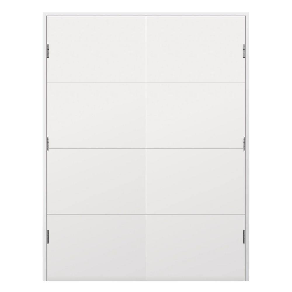 56 in. x 80 in. Bi-Parting Solid Core White Primed Composite Prehung French Door Catch Ball with lines Bronze price history on PriceWatchPro