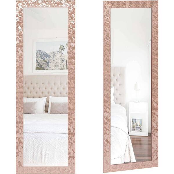 HOMESTOCK Over The Door Mosaic Mirror Full Length Hanging Door Mirror