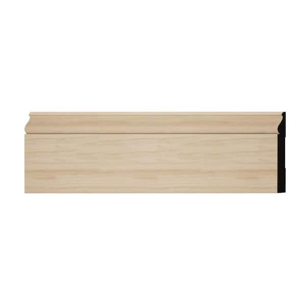 WM163E 0.56 in. D x 5.25 in. W x 6 in. L Wood (White Oak) Baseboard Moulding Sample