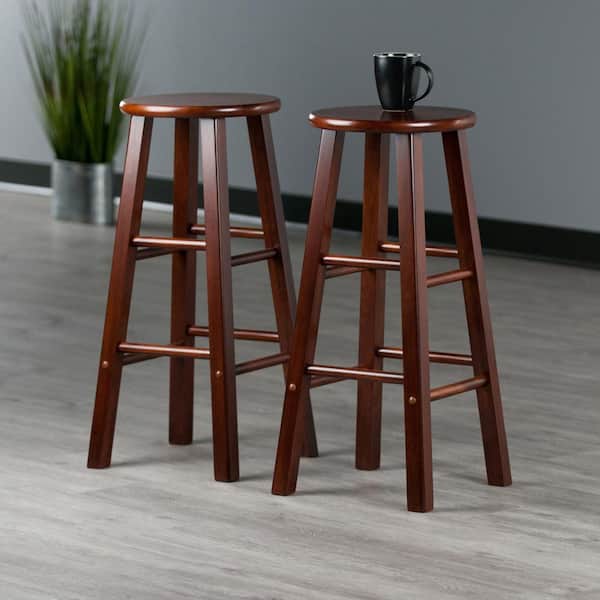 WINSOME WOOD Element 29 in. H Walnut Bar Stool Set (2-Pieces
