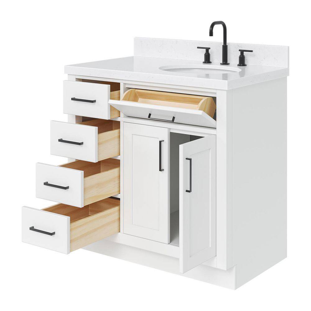 Hepburn 36" White Freestanding Single Basin Vanity Set