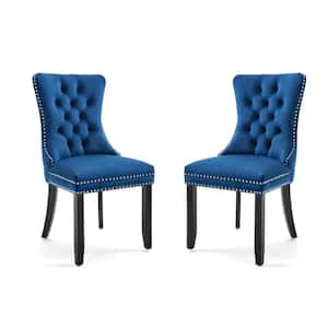 Blue Dining Chair with Nailhead Trim(Set of2)
