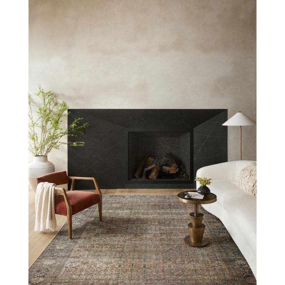 Adrian Terracotta and Charcoal Stain-Resistant Synthetic Rug