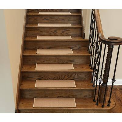 Black Stair Treads 26in x 9in 1593-Non Slip Tabs By Rug Depot